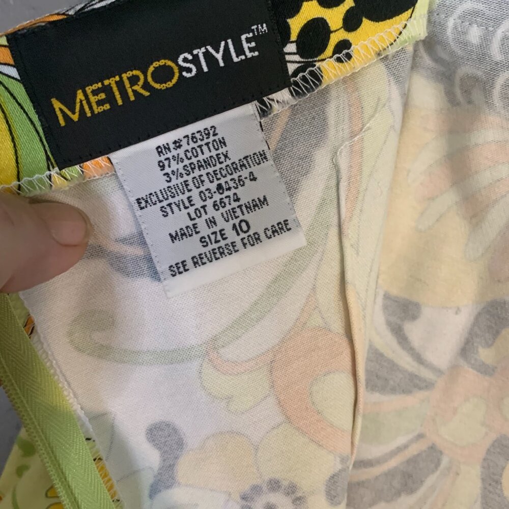 Metro Style Groovy 1990's Y2K Mod Psychedelic Vintage Retro Strapless Dress 10 - Picture 7 of 9